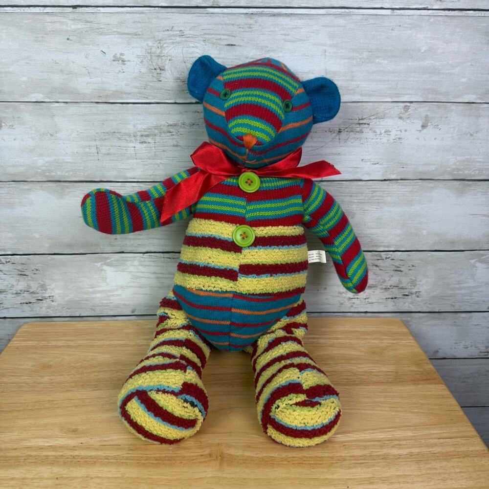 Mixed Media Sock Monkey Teddy Bear